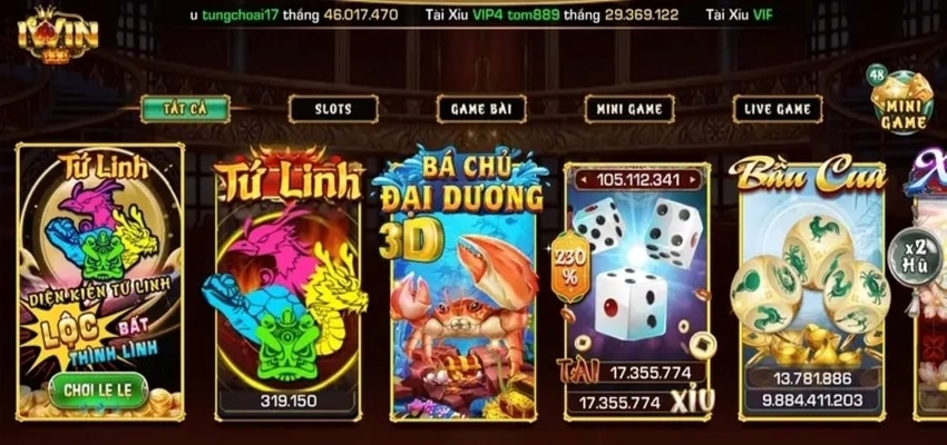 Iwin Club mang đến kho game cá cược đồ sộ 